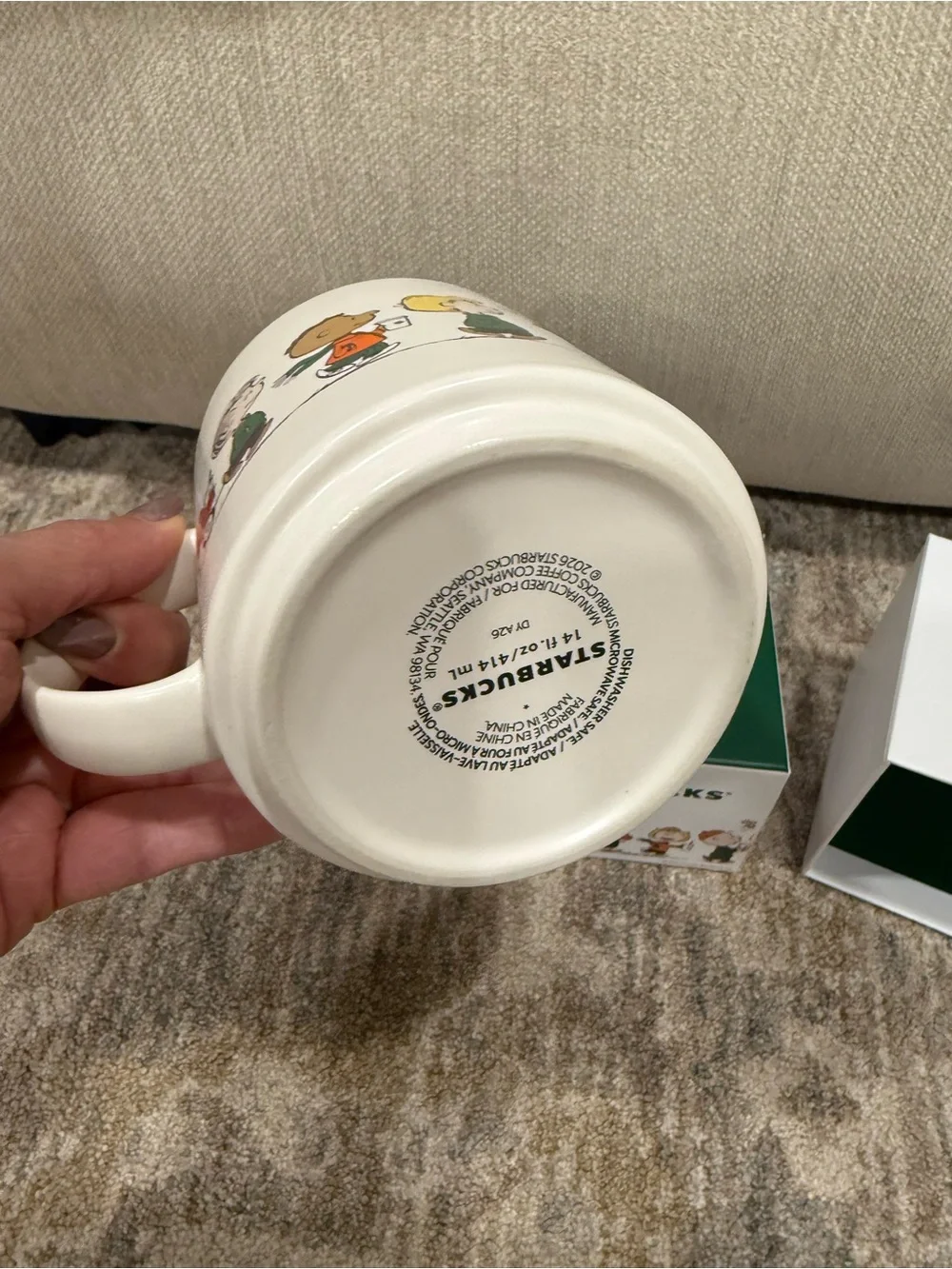 Starbucks Peanuts Mug with Peanuts Characters